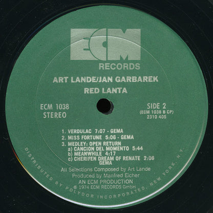 Art Lande / Jan Garbarek : Red Lanta (LP, Album, Pit)