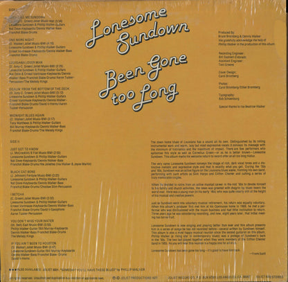 Lonesome Sundown : Been Gone Too Long (LP, Album)