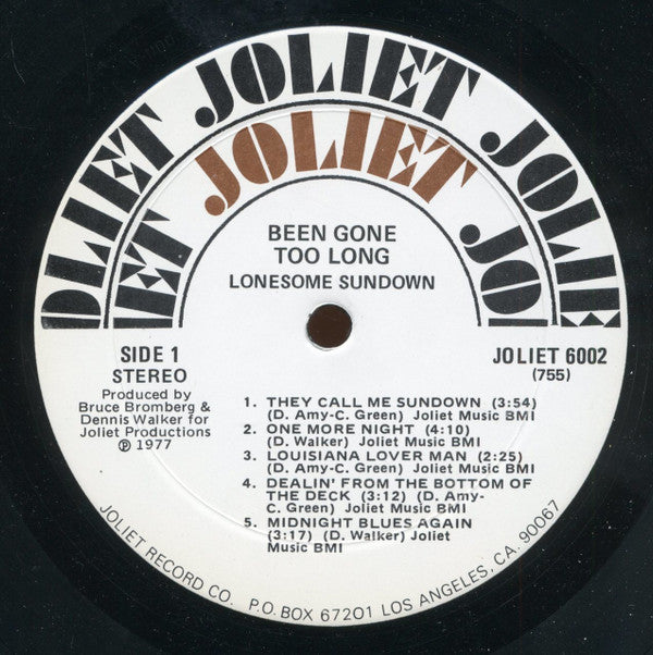Lonesome Sundown : Been Gone Too Long (LP, Album)