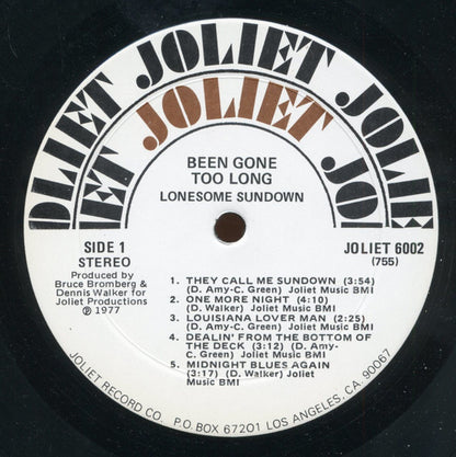 Lonesome Sundown : Been Gone Too Long (LP, Album)