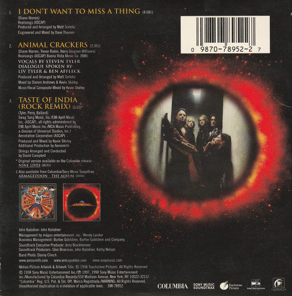 Aerosmith : I Don't Want To Miss A Thing (CD, Single)