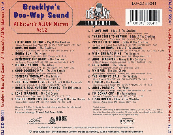 Various : Brooklyn's Doo-Wop Sound - Al Browne's Aljon Masters Vol.2 (CD, Comp)