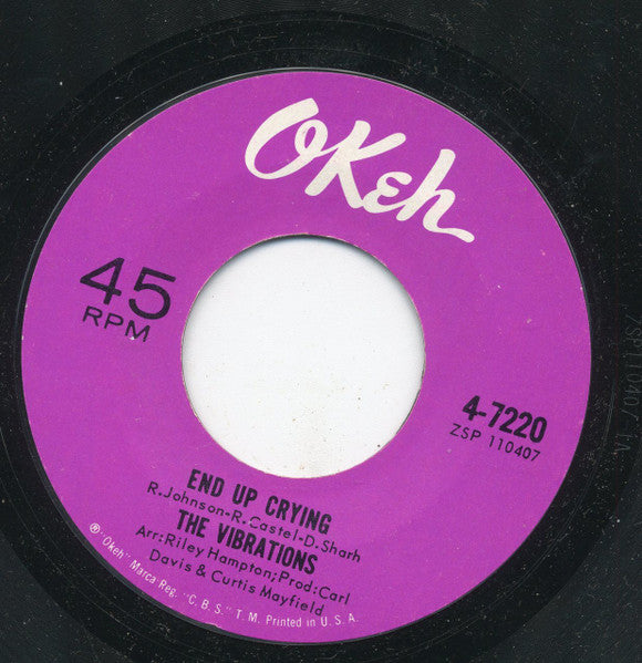 The Vibrations : Ain't Love That Way / End Up Crying (7", Single, Styrene, Ter)