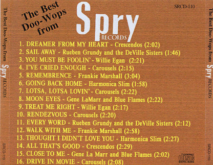 Various : The Best Doo-Wops From Spry Records (CDr, Comp)