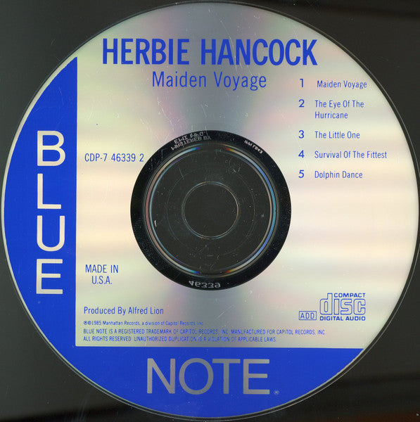Herbie Hancock : Maiden Voyage (CD, Album, RE, EMI)