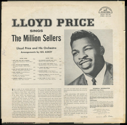 Lloyd Price And His Orchestra : Lloyd Price Sings The Million Sellers (LP, Album, Mono)