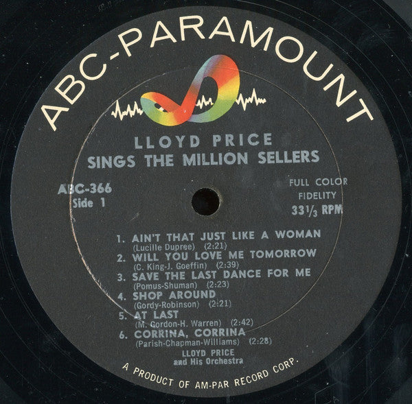 Lloyd Price And His Orchestra : Lloyd Price Sings The Million Sellers (LP, Album, Mono)