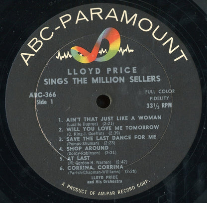 Lloyd Price And His Orchestra : Lloyd Price Sings The Million Sellers (LP, Album, Mono)