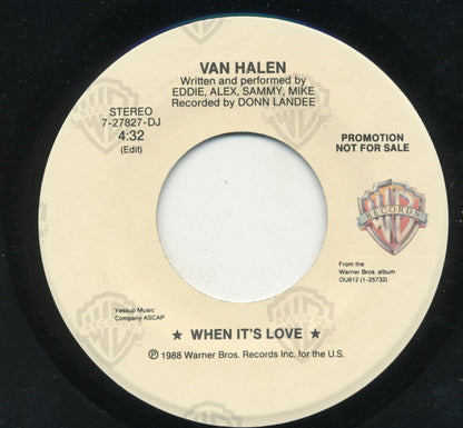 Van Halen : When It's Love (7", Single, Promo)
