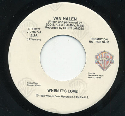 Van Halen : When It's Love (7", Single, Promo)