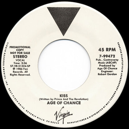 Age Of Chance : Kiss (7", Single, Promo)