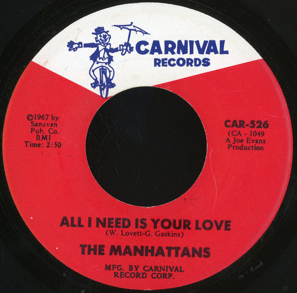 Manhattans : All I Need Is Your Love / Our Love Will Never Die (7")