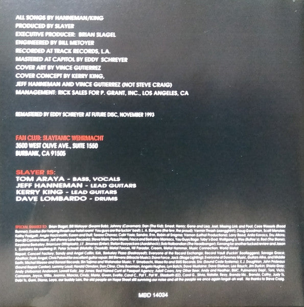 Slayer : Haunting The Chapel (CD, EP, Club, RM)