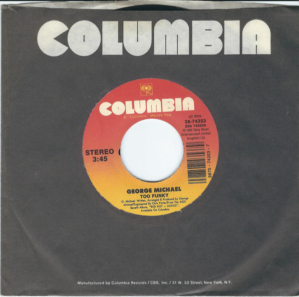 George Michael : Too Funky (7", Single)