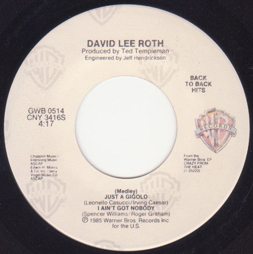 David Lee Roth : California Girls / Just A Gigolo (7")