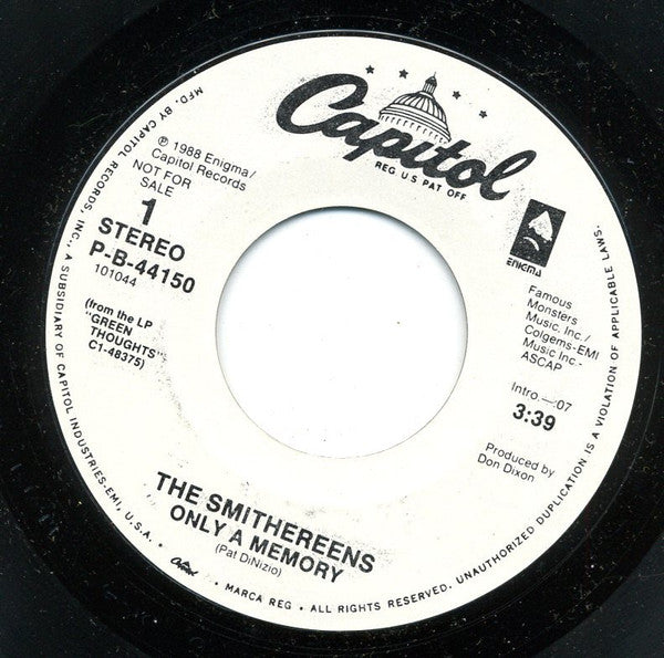 The Smithereens : Only A Memory (7", Promo)