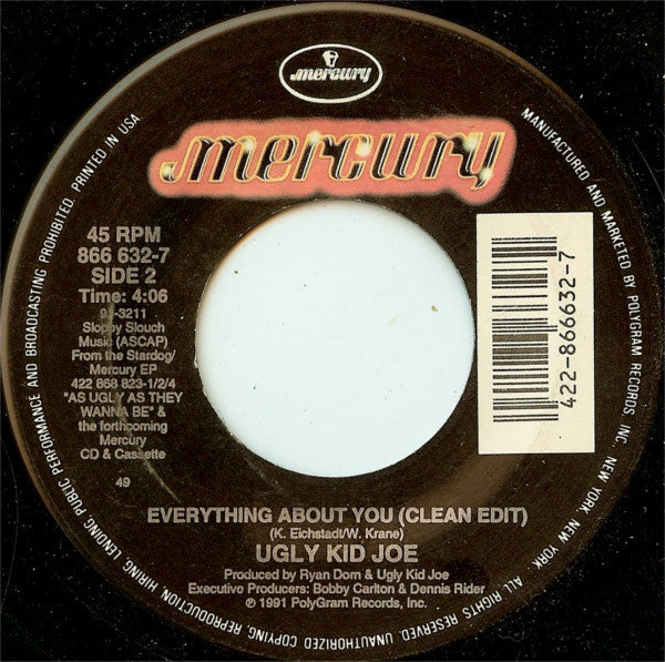 Ugly Kid Joe : Everything About You (Clean Edit) (7", Single)