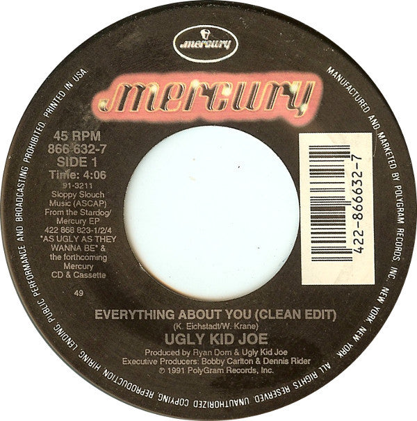 Ugly Kid Joe : Everything About You (Clean Edit) (7", Single)