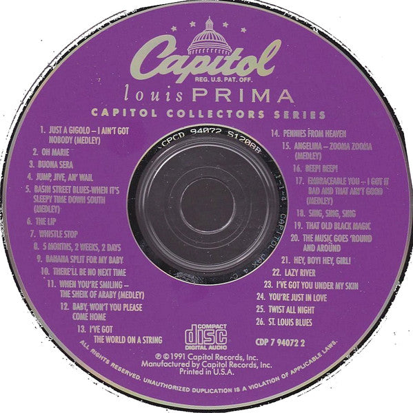 Louis Prima : Capitol Collectors Series (CD, Comp, Mono)