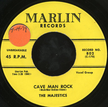 The Majestics (13) : Cave Man Rock / Nitey Nite (7", Unofficial)
