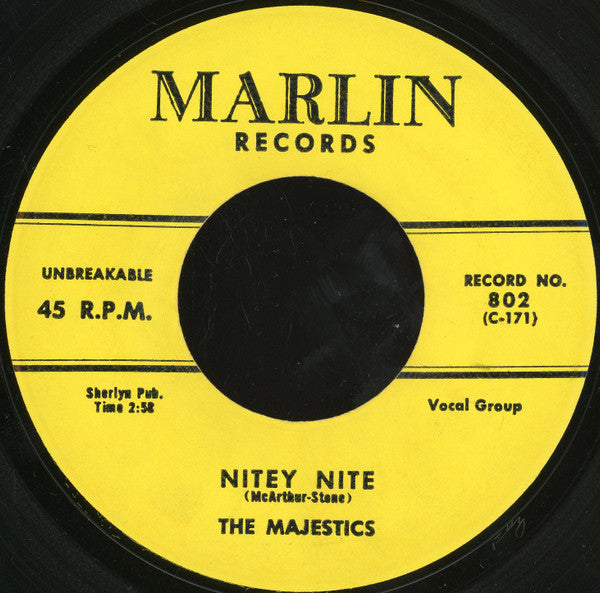 The Majestics (13) : Cave Man Rock / Nitey Nite (7", Unofficial)