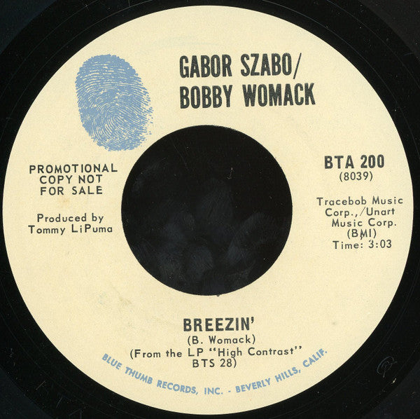Gabor Szabo / Bobby Womack : Breezin' / Azure Rain (7", Promo, San)
