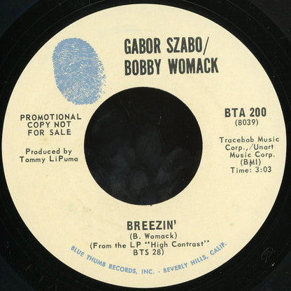 Gabor Szabo / Bobby Womack : Breezin' / Azure Rain (7", Promo, San)