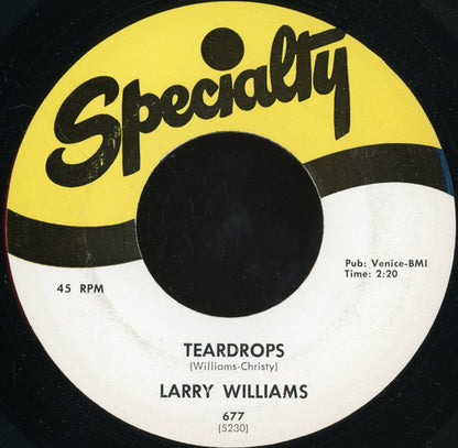 Larry Williams (3) : Give Me Love / Teardrops (7", RE)