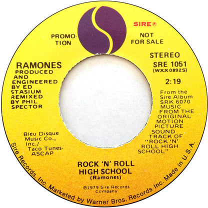 Ramones : Rock 'N' Roll High School (7", Single, Mono, Promo, L.A)
