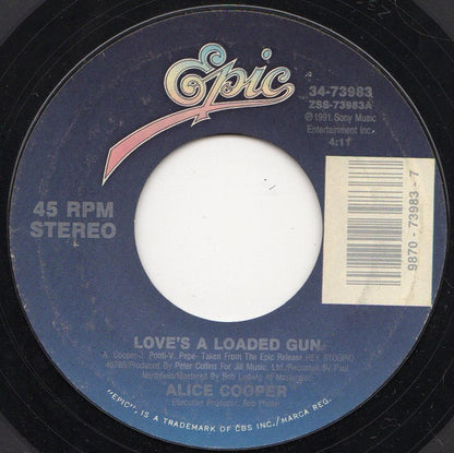 Alice Cooper (2) : Love's A Loaded Gun (7", Single, Styrene)