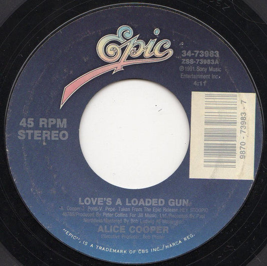 Alice Cooper (2) : Love's A Loaded Gun (7", Single, Styrene)