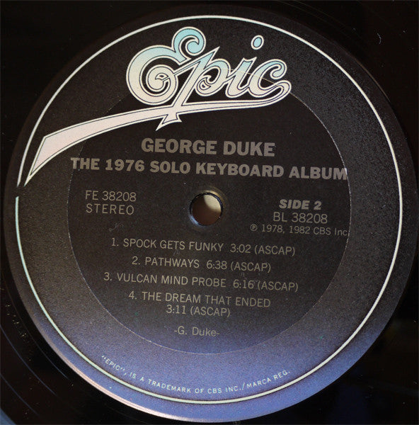 George Duke : The 1976 Solo Keyboard Album (LP, Album, Car)