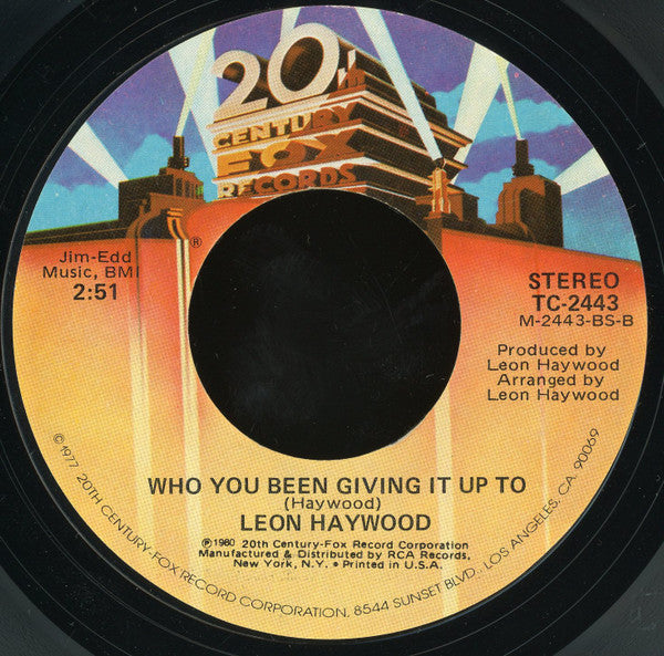 Leon Haywood : Don't Push It Don't Force It (7", Single, Styrene, She)