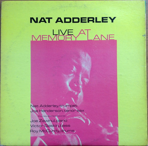 Nat Adderley : Live At Memory Lane (LP, Album, Gat)