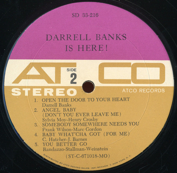 Darrell Banks : Darrell Banks Is Here! (LP, Album)