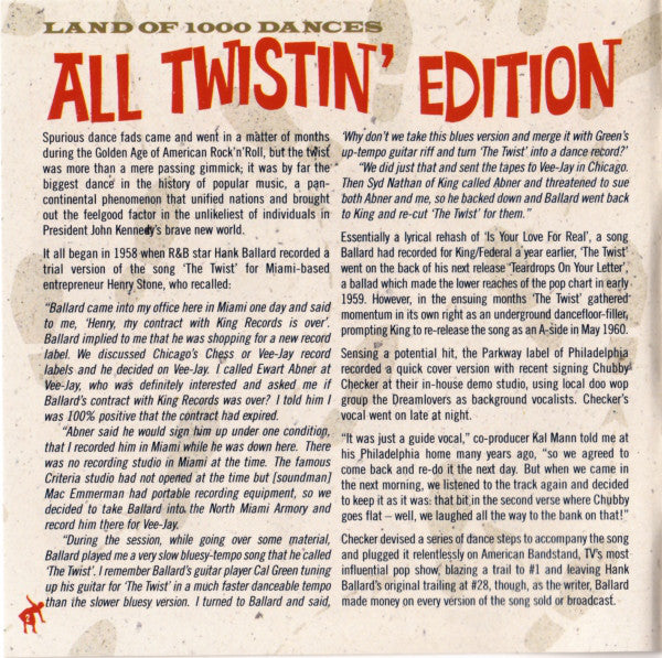 Various : Land Of 1000 Dances - All Twistin' Edition (CD, Comp)