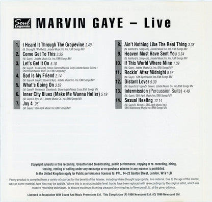 Marvin Gaye : Live (CD, Album, RE)