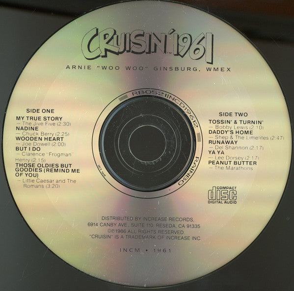Various : Cruisin' 1961 - Arnie "Woo Woo" Ginsburg - WMEX, Boston (CD, Comp, Mixed)