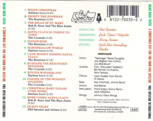 Various : A Christmas Gift For You From Phil Spector (CD, Album, Mono, RE, RM, RP, Den)