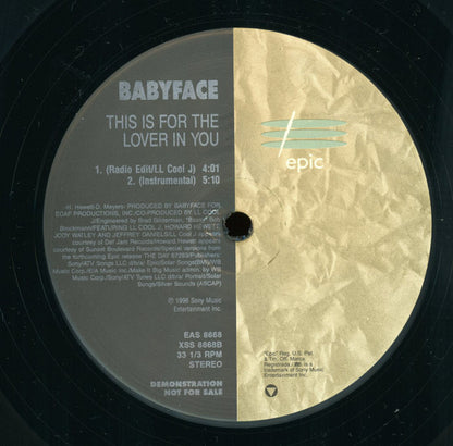 Babyface : This Is For The Lover In You (12", Promo)