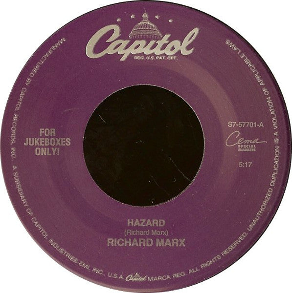 Richard Marx : Hazard (7", Single, Jukebox, Spe)
