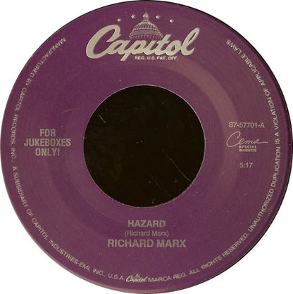 Richard Marx : Hazard (7", Single, Jukebox, Spe)