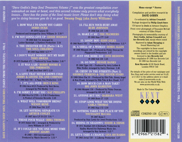Dave Godin : Deep Soul Treasures (Taken From The Vaults...) (Volume 2) (CD, Comp, Dis)
