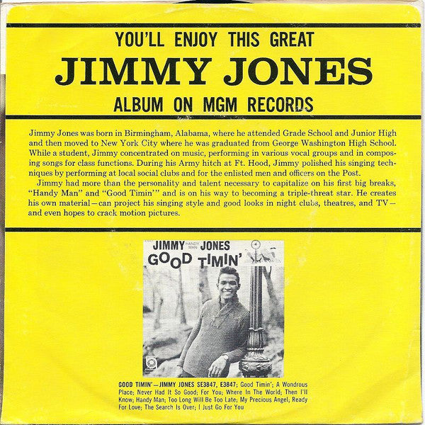 Jimmy Jones : I Just Go For You (7")