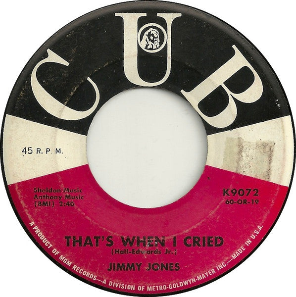 Jimmy Jones : I Just Go For You (7")