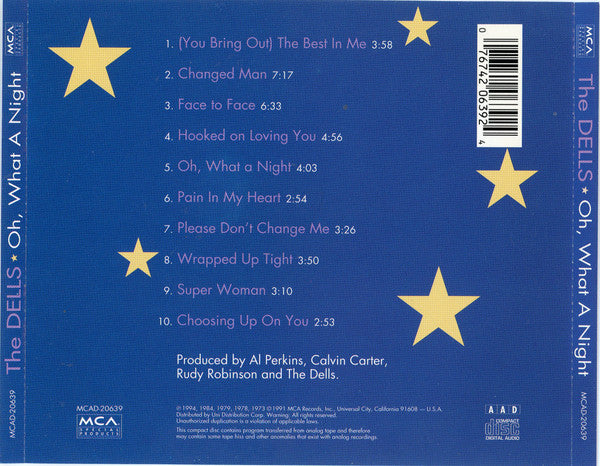 The Dells : Oh, What A Night (CD, Album, Comp)