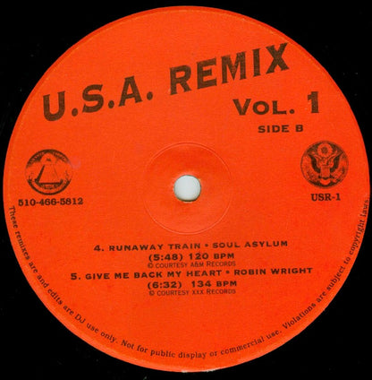 Various : U.S.A. Remix Vol. 1 (12", Promo, Unofficial)