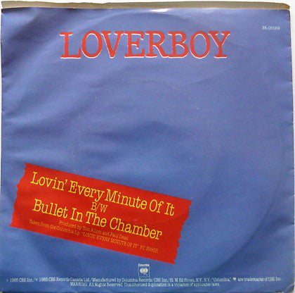 Loverboy : Lovin' Every Minute Of It (7", Single, Styrene, Pit)