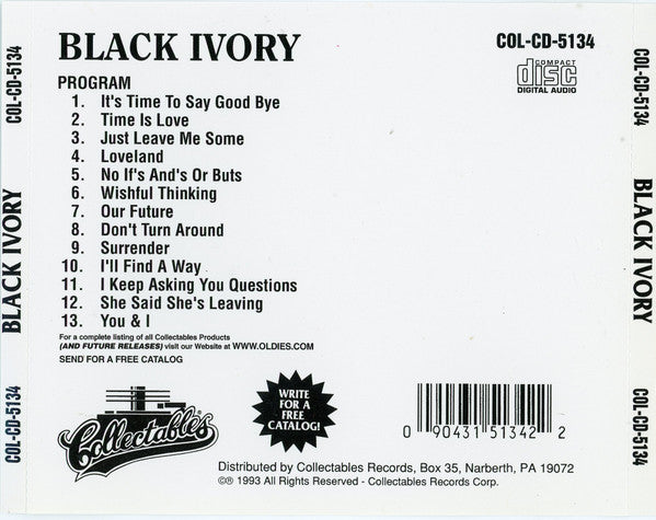 Black Ivory : Don't Turn Around (CD, Comp)