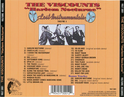 The Viscounts : Harlem Nocturne - Lost Instrumentals Vol. 1 (CD, Comp)